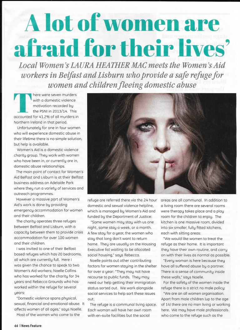 Womens Aid Article In Local Womens Magazine Belfast And Lisburn Women